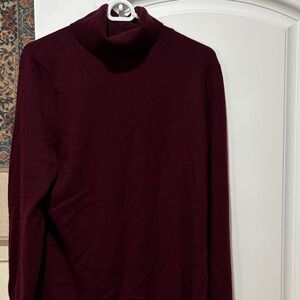 Talbots 100% cashmere Dark Burgundy Turtleneck Sweater Sz XL